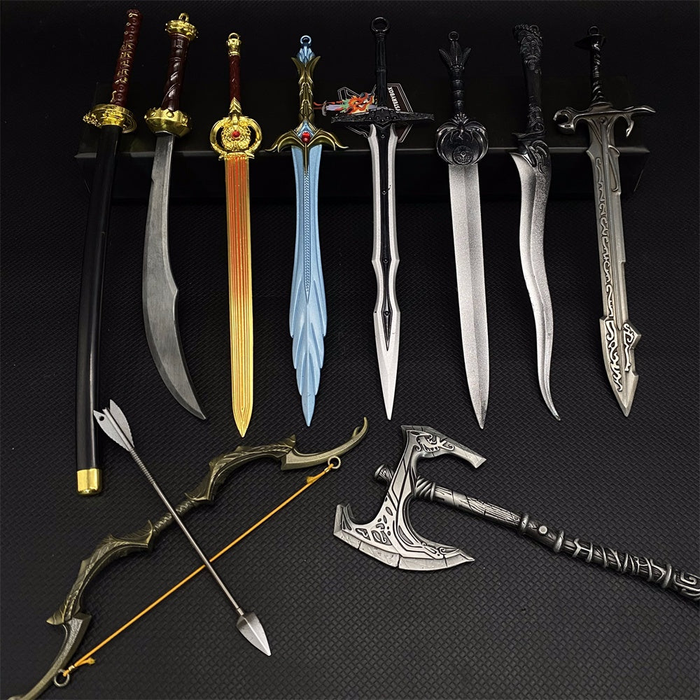 Metal Dragonborn Weapon Collection Mini Sword Dagger Bow 10 In 1 Pack