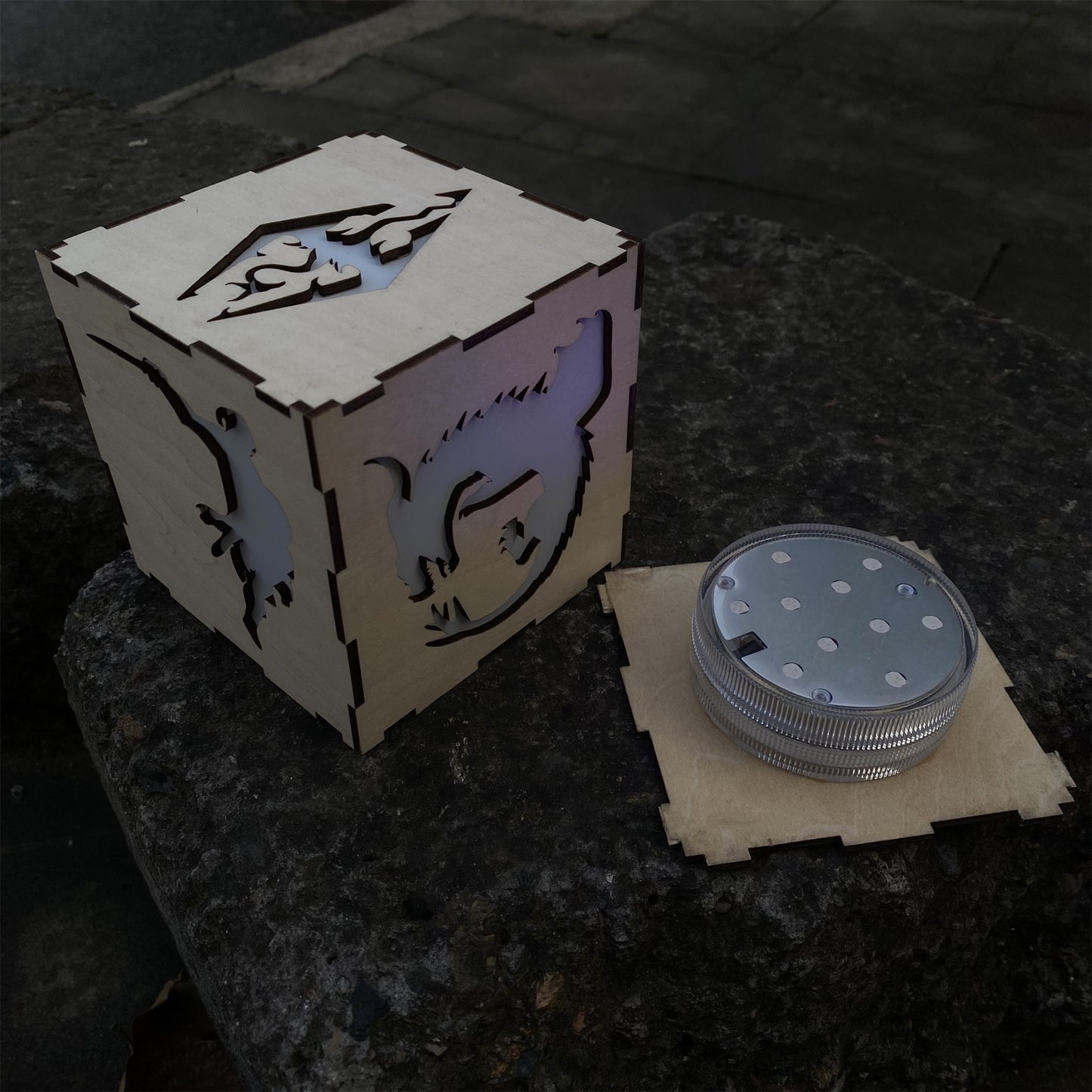 Skyrim Game Inspired Wood Lantern 3D Night Light Desk Decor Creative Gift