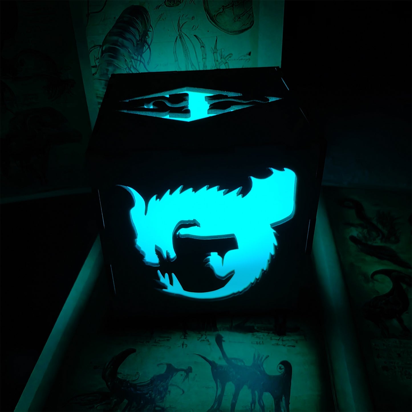 Skyrim Game Inspired Wood Lantern 3D Night Light Desk Decor Creative Gift