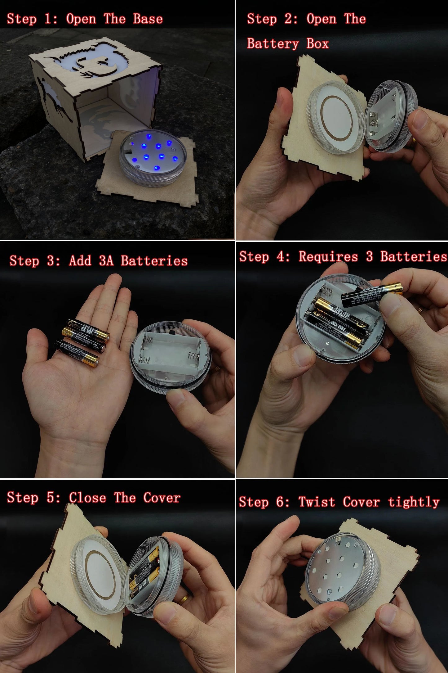 Skyrim Game Inspired Wood Lantern 3D Night Light Desk Decor Creative Gift
