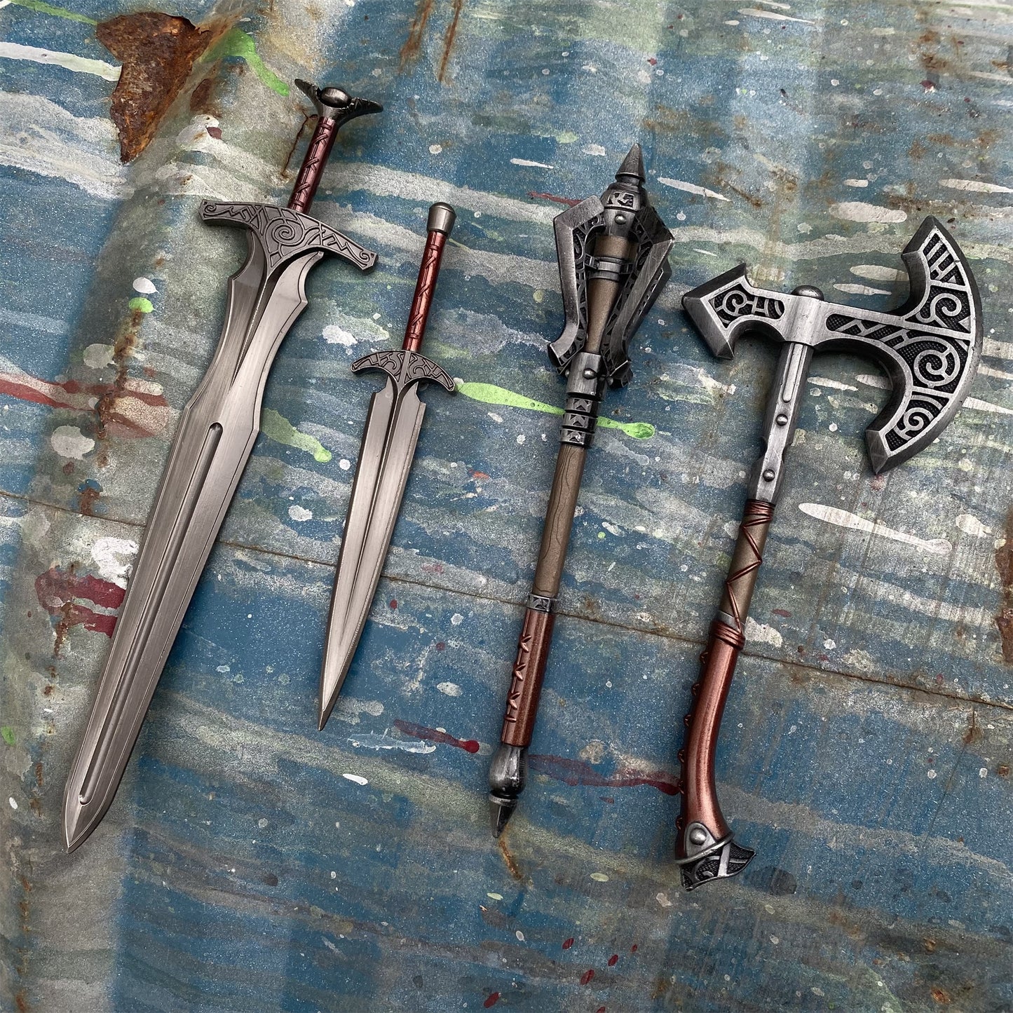 Metal Skyrim Steel Sword Skyforged Axe Steel Mace Steel Dagger 1: 6 Scale