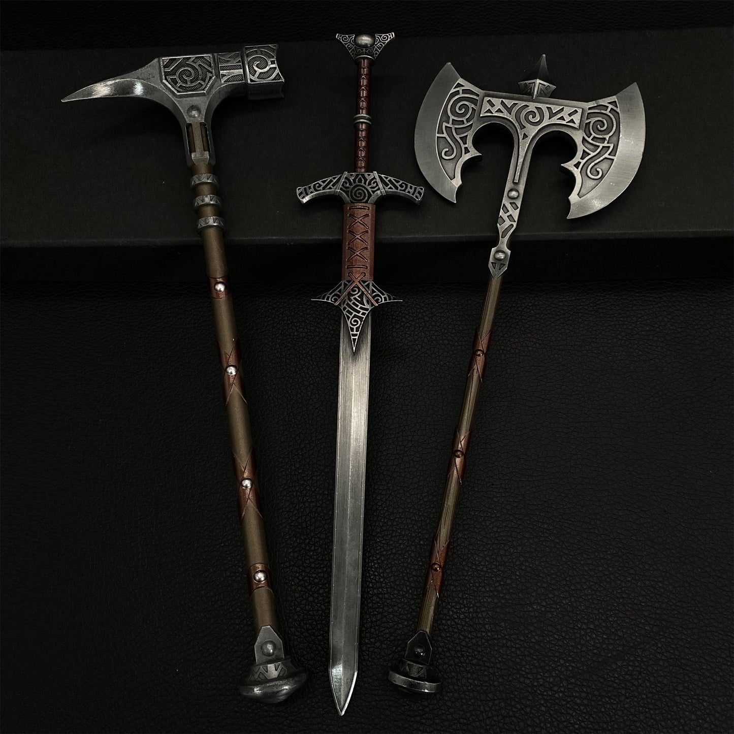 Metal Skyrim Weapons War Hammer Greatsword Giant Axe 3 In 1 Gift Box