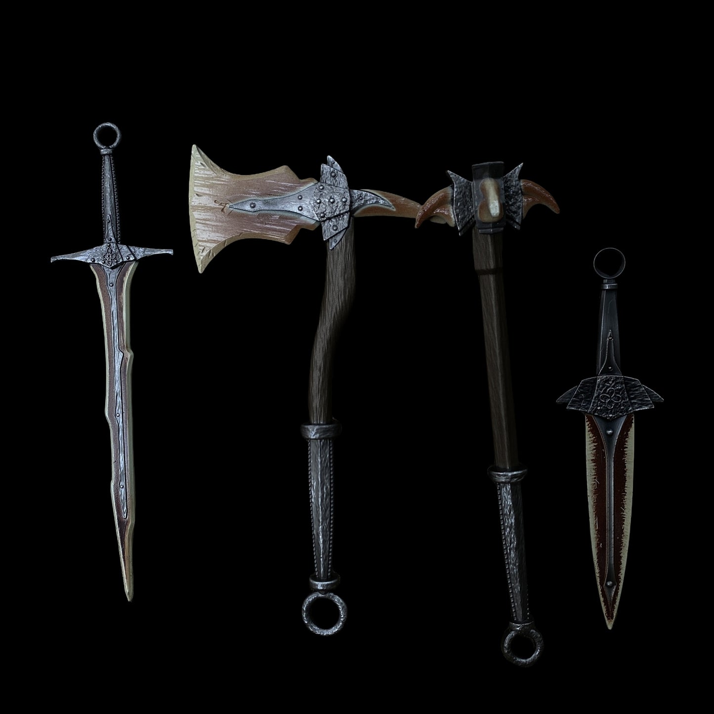 Dragonbone War Axe Dagger Sword Mace Metal Miniature 4 In 1 Gift Box