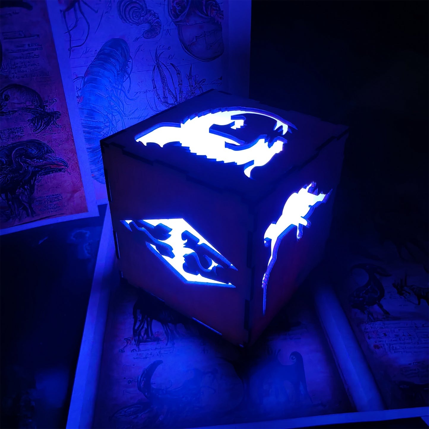 Skyrim Game Inspired Wood Lantern 3D Night Light Desk Decor Creative Gift