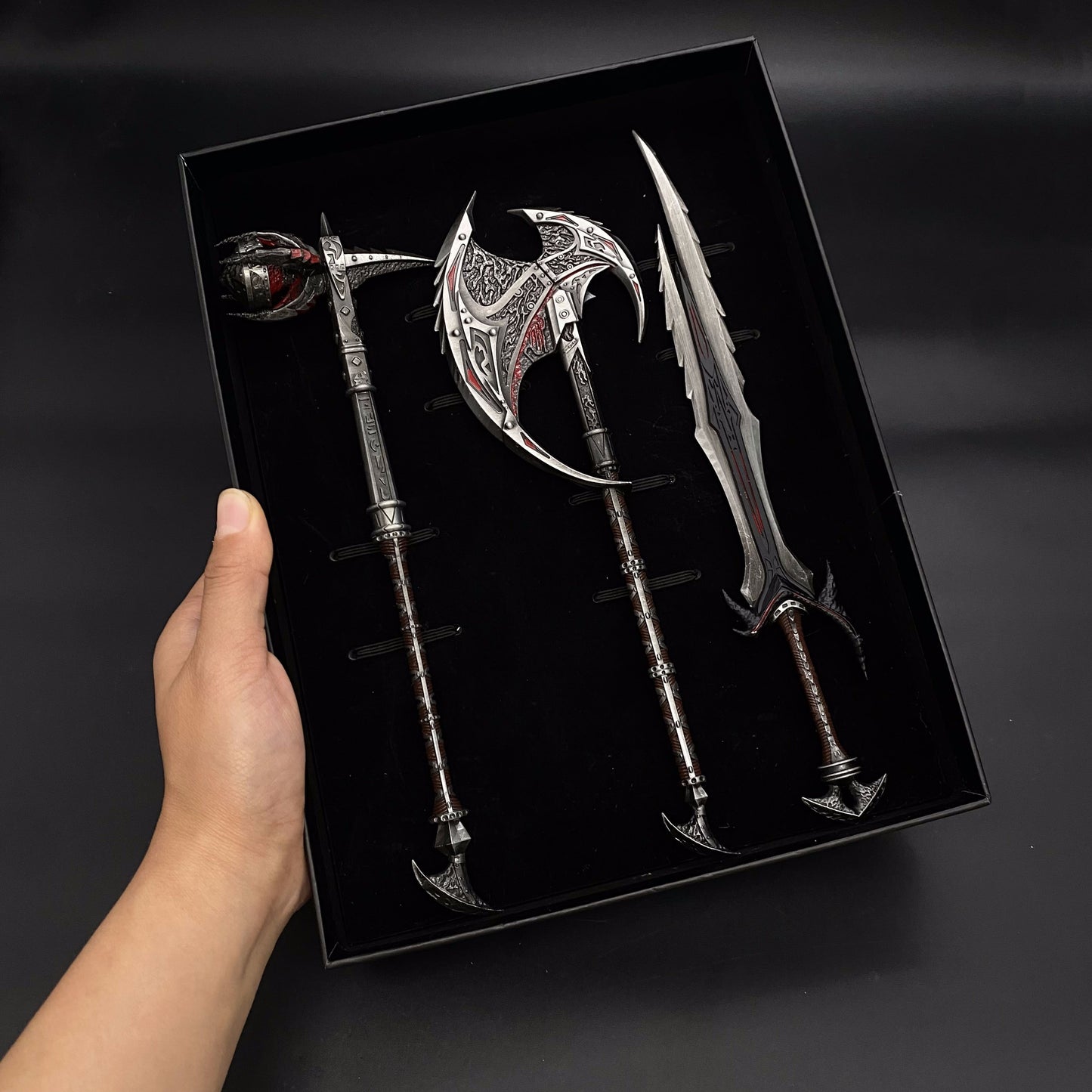 Daedric Greatsword Battleaxe Warhammer 3 In 1 Gift Box