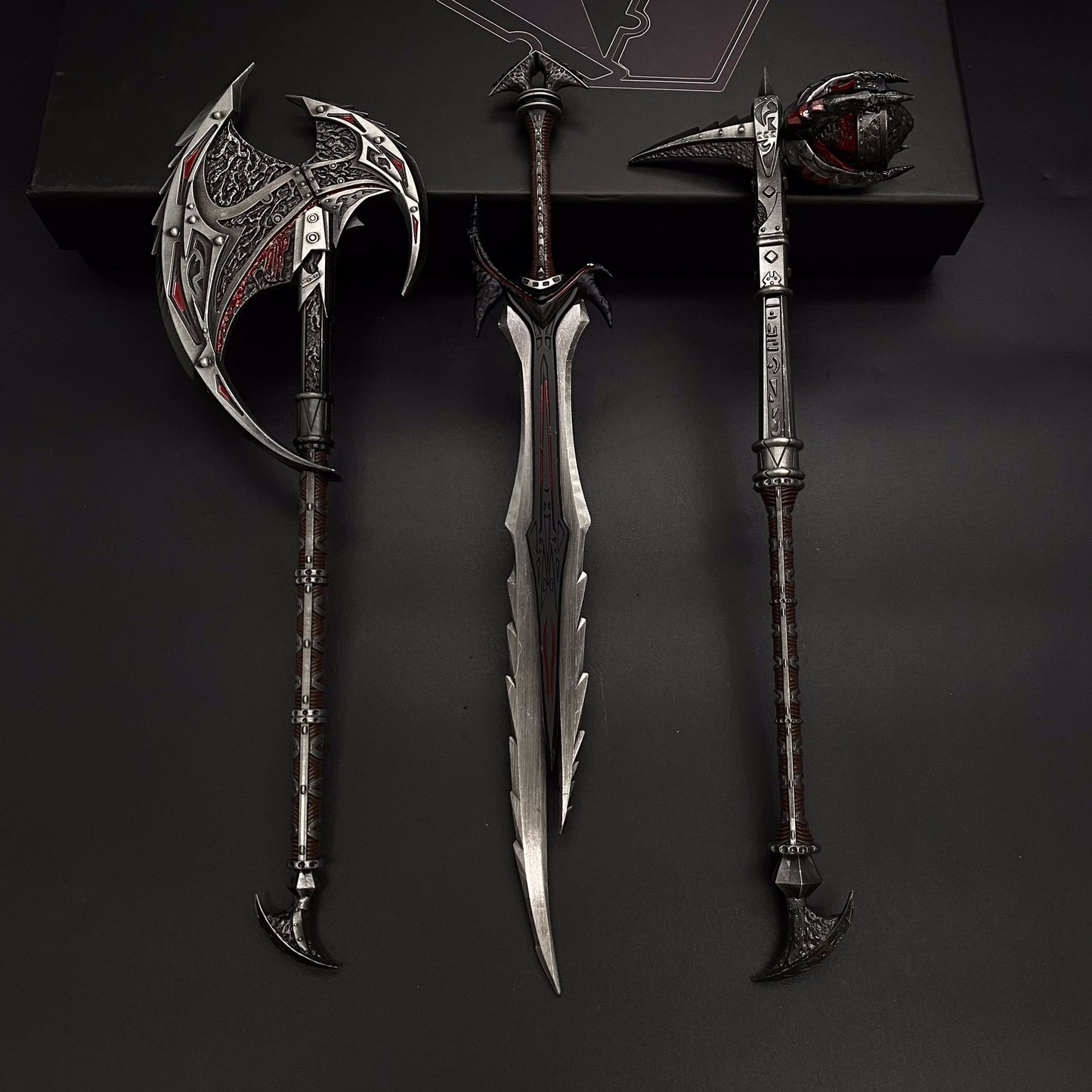 Daedric Greatsword Battleaxe Warhammer 3 In 1 Gift Box