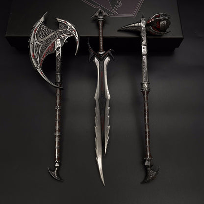 Daedric Greatsword Battleaxe Warhammer 3 In 1 Gift Box