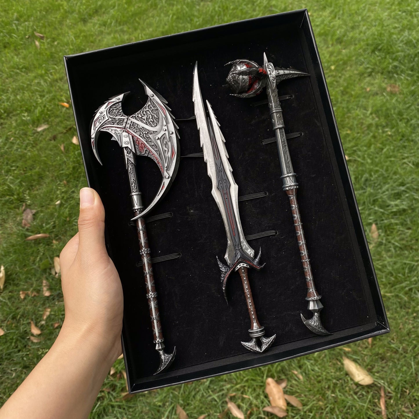 Daedric Greatsword Battleaxe Warhammer 3 In 1 Gift Box