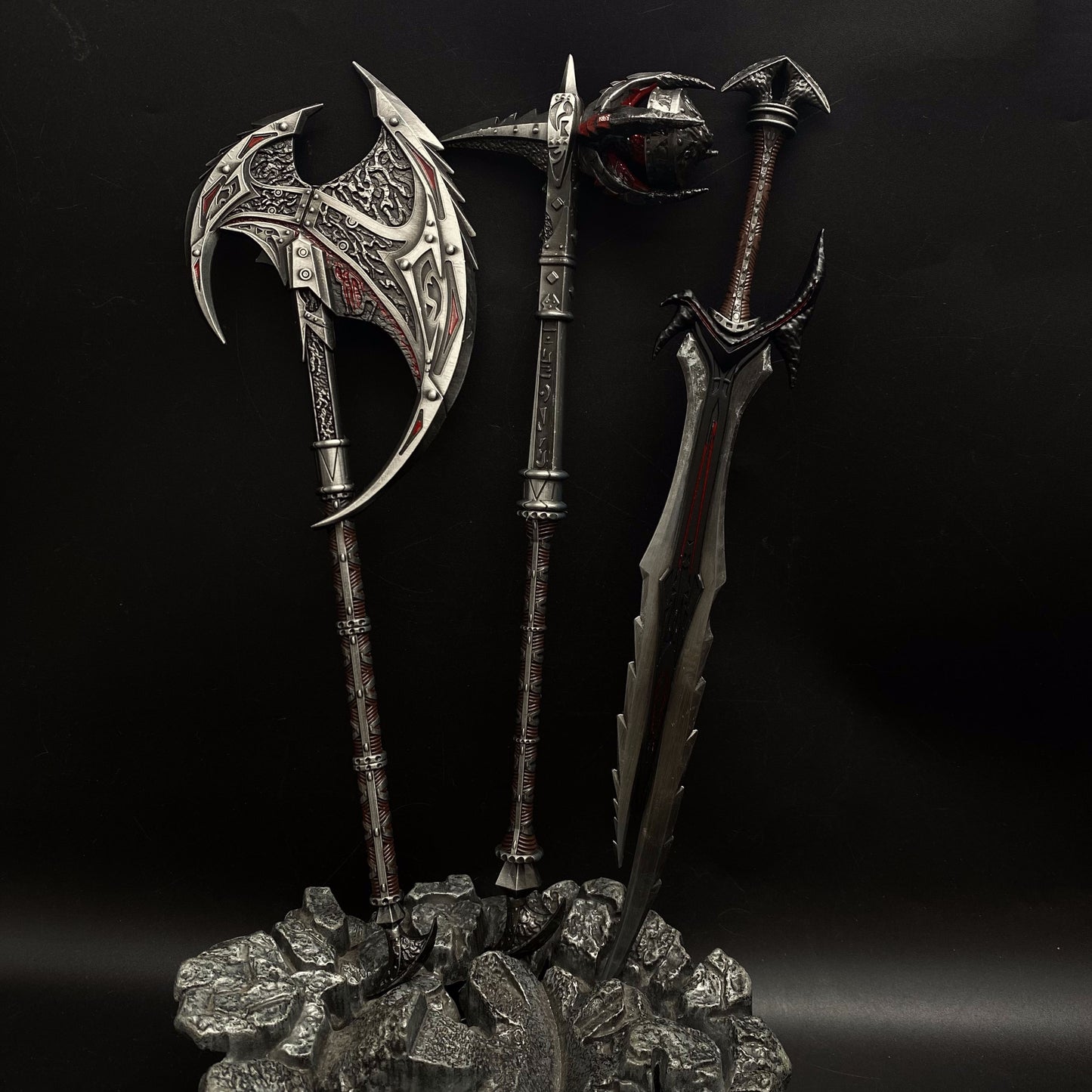 Daedric Greatsword Battleaxe Warhammer 3 In 1 Gift Box