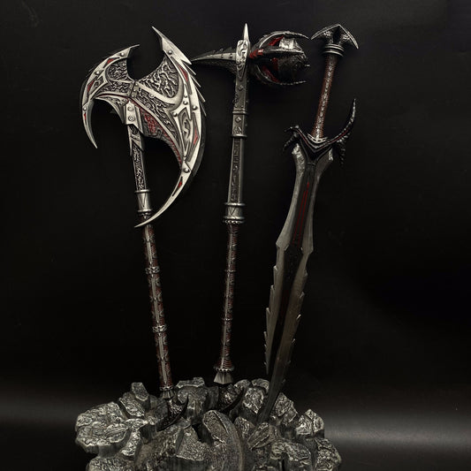 Daedric Greatsword Battleaxe Warhammer 3 In 1 Gift Box
