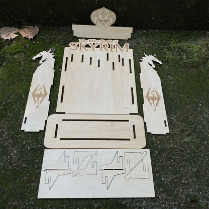 Skyrim Daedric Weapons 4 In 1 Pack With 3D Wooden Stand