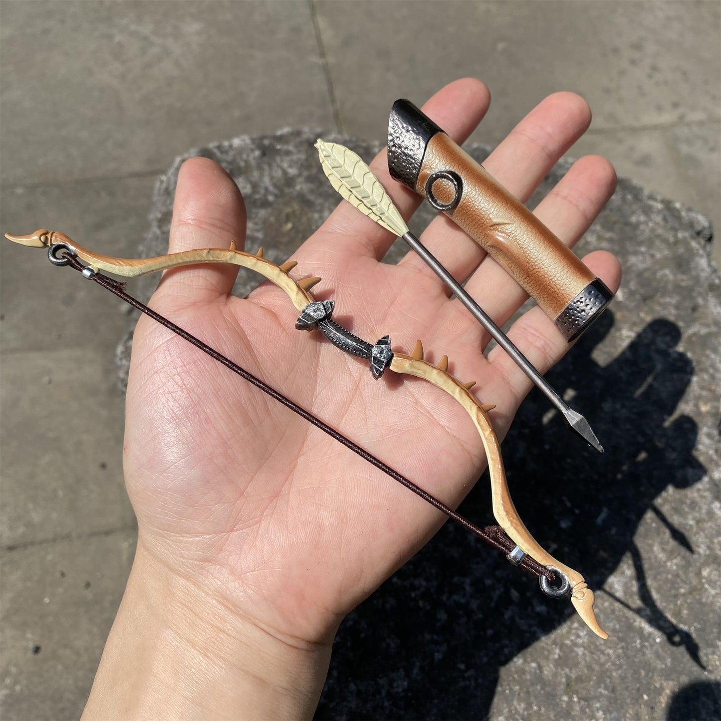 Metal 1/6 Scale Skyrim Dragon Bone Bow Miniature