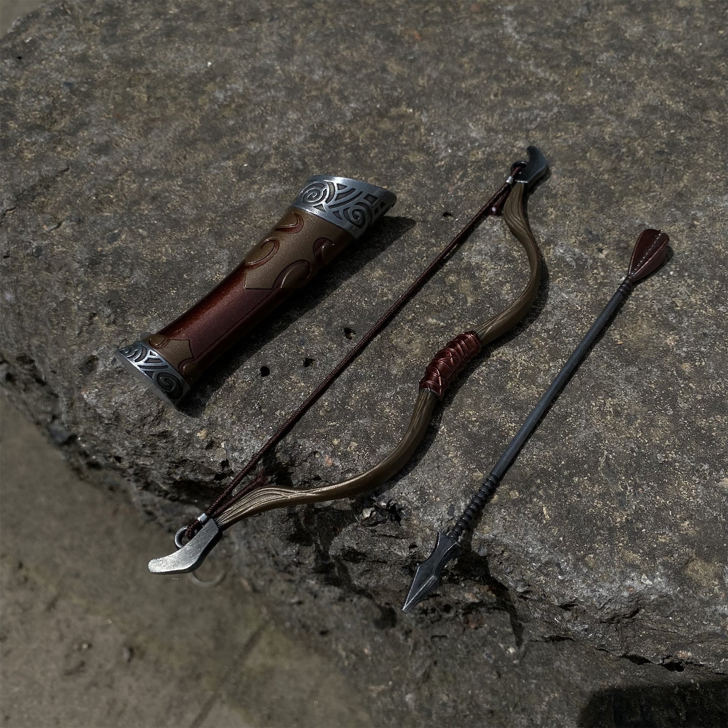 Metal 1:6 Steel Hunting Bow Miniature