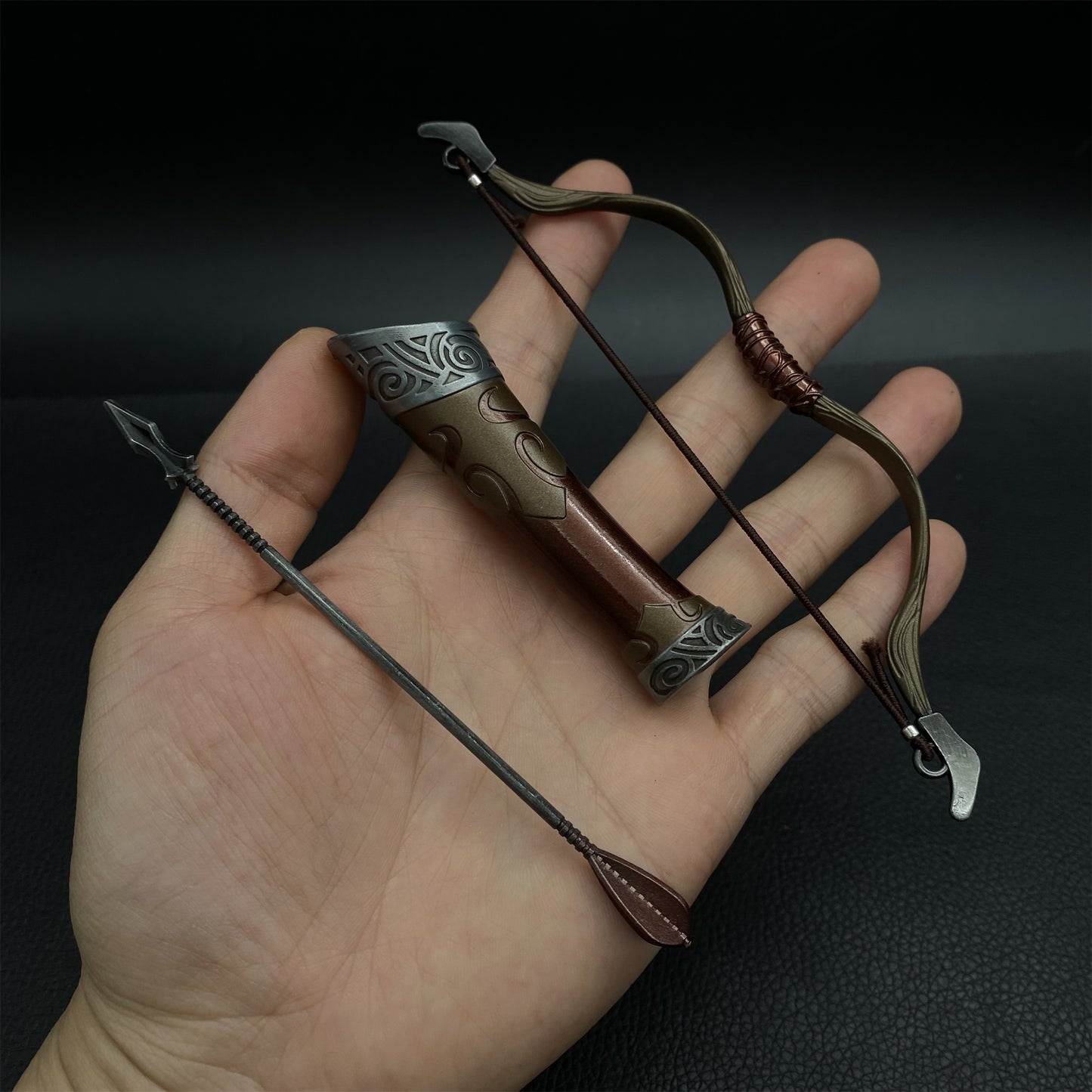 Metal 1:6 Steel Hunting Bow Miniature