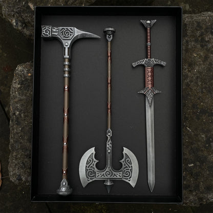 Metal Skyrim Weapons War Hammer Greatsword Giant Axe 3 In 1 Gift Box