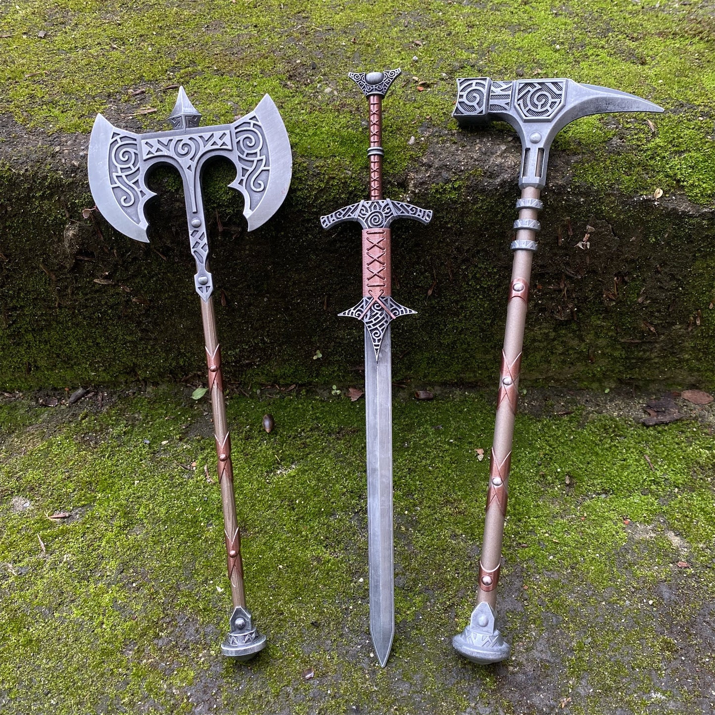 Metal Skyrim Weapons War Hammer Greatsword Giant Axe 3 In 1 Gift Box