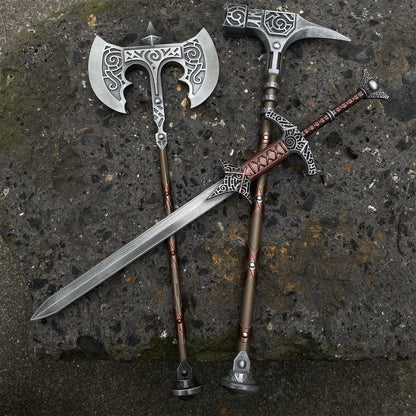 Metal Skyrim Weapons War Hammer Greatsword Giant Axe 3 In 1 Gift Box