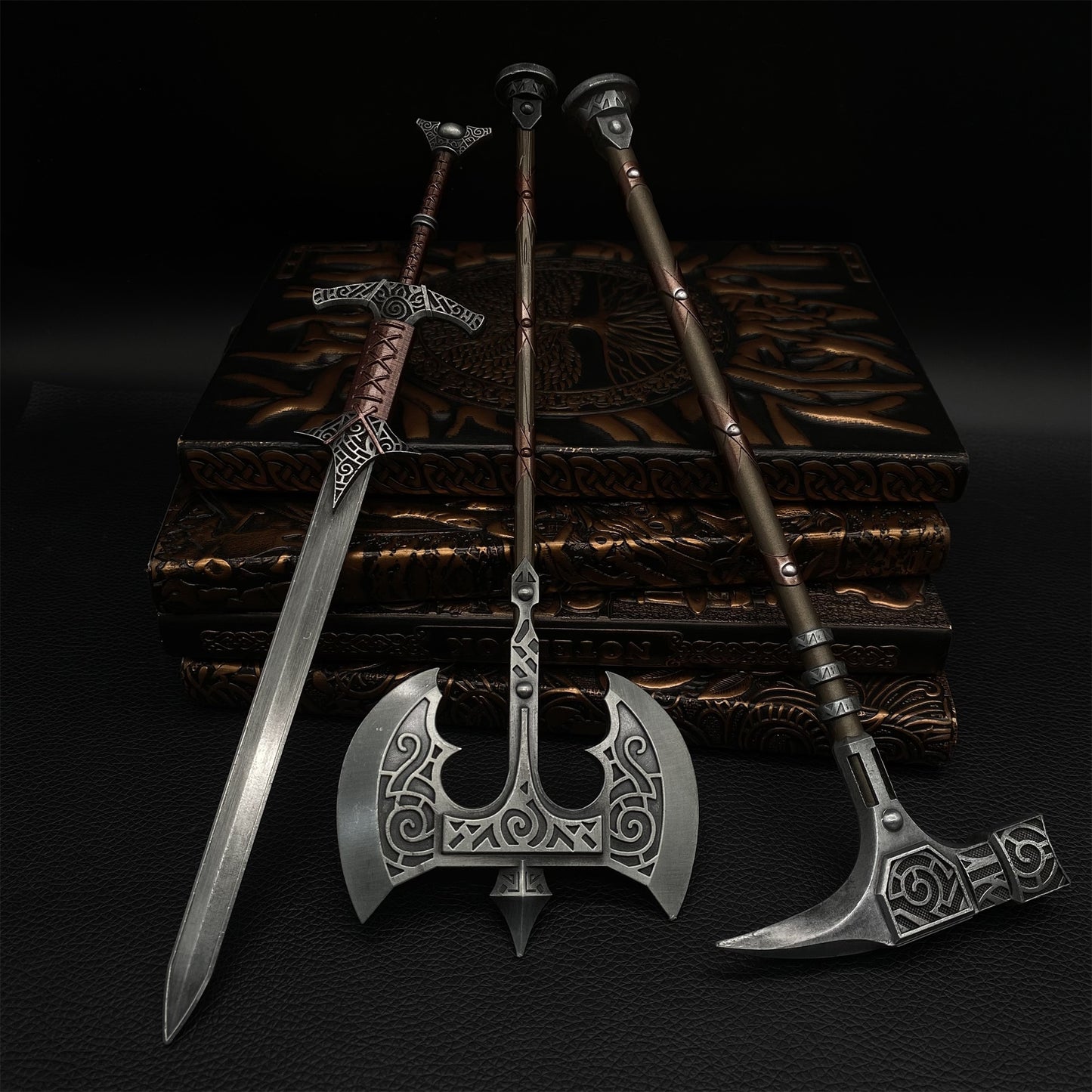 Metal Skyrim Weapons War Hammer Greatsword Giant Axe 3 In 1 Gift Box