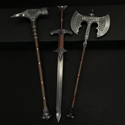 Metal Skyrim Weapons War Hammer Greatsword Giant Axe 3 In 1 Gift Box