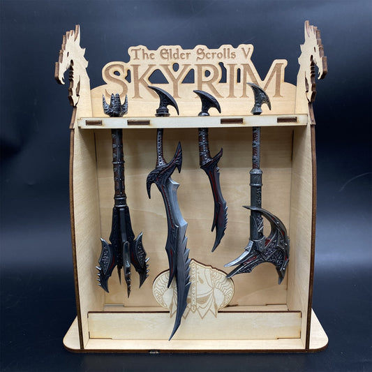 4 in 1 Skyrim Daedric Weapon With Handmade Wooden Stand