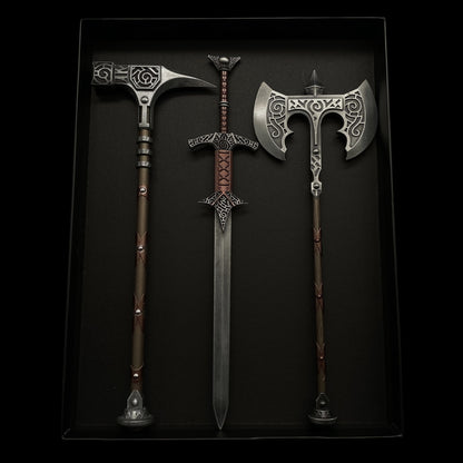 Metal Skyrim Weapons War Hammer Greatsword Giant Axe 3 In 1 Gift Box